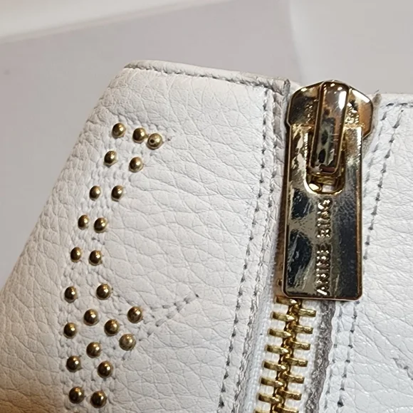 Anine Bing Penny Bootie White Leather Gold Studs. New with box. EU Size 41.